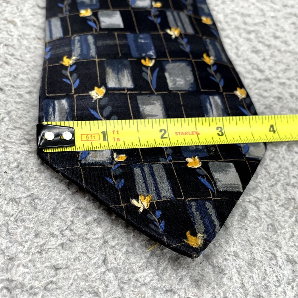 ERMENEGILDO ZEGNA Men's Silk Necktie Blue Floral Classic Corpcore Business 90's - Picture 8 of 11